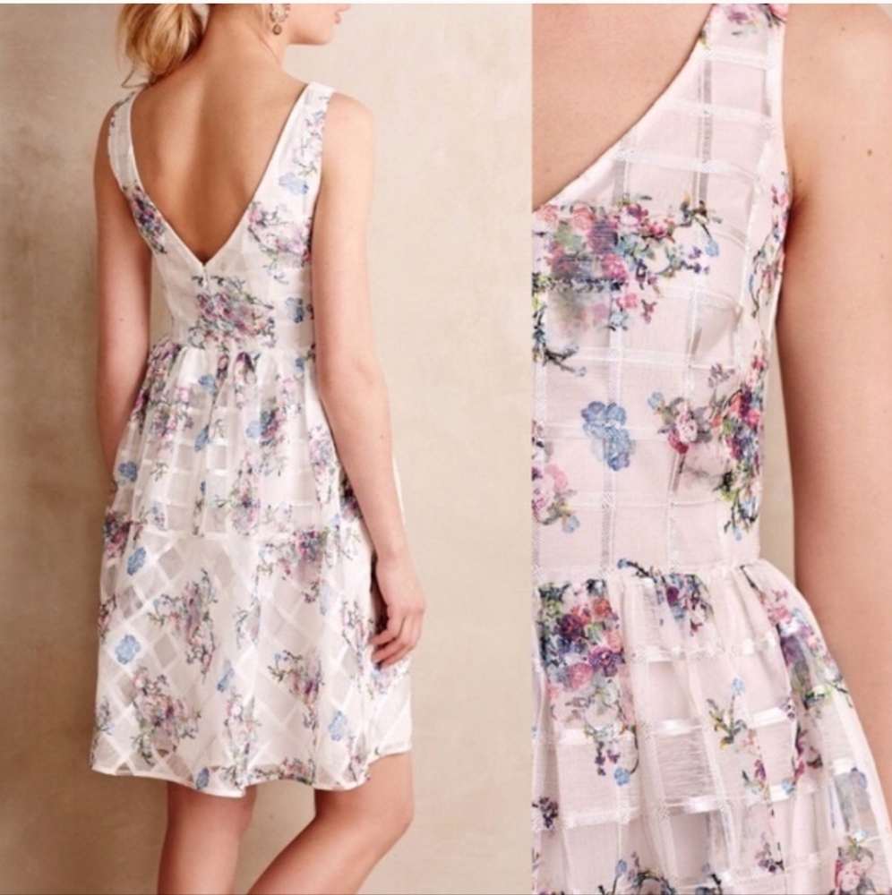Maeve Floral White Midi Dress - Picture 2 of 8